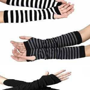 2 Pair Women Fingerless Arm Warmer Gloves